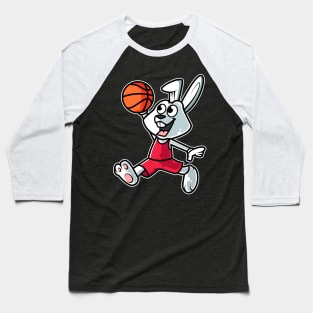 Rabbit Basketball Game Day Funny Team Sports B-ball Bunny print Baseball T-Shirt